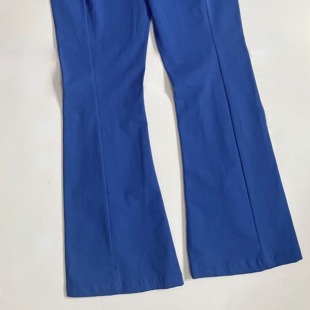 NWT! FREE PEOPLE Real Deal Split Flare Pants Blue High Rise Waist Stretch Medium - Picture 10 of 15